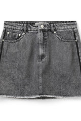 Denim Skirt in Washed Black