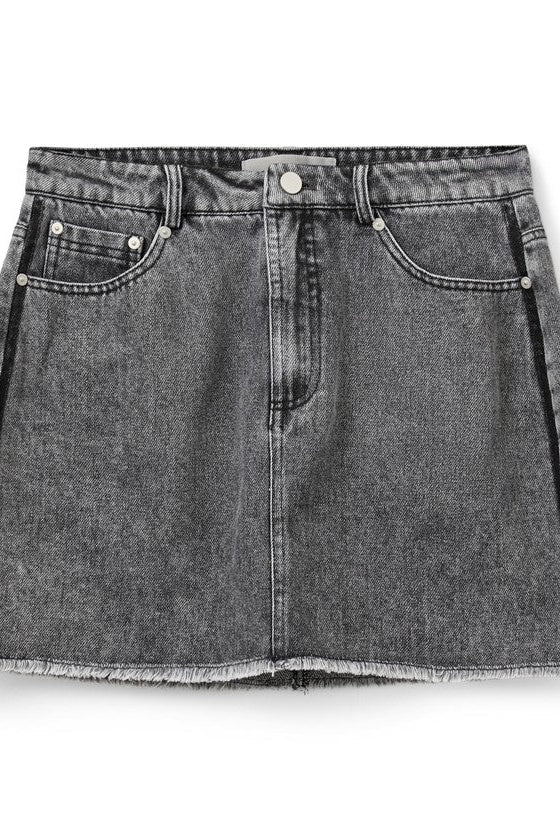Denim Skirt in Washed Black