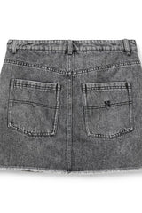 Denim Skirt in Washed Black