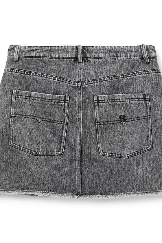 Denim Skirt in Washed Black
