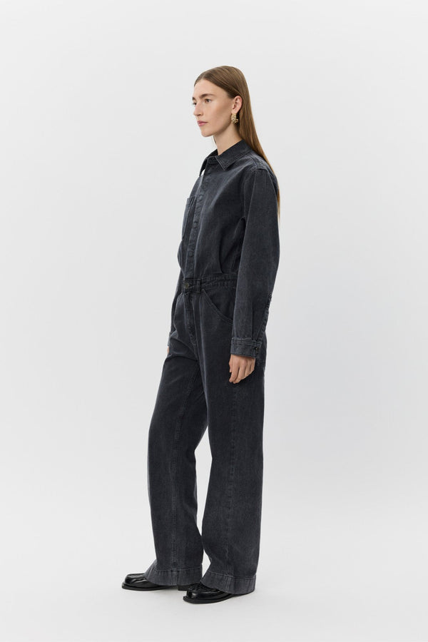 Joelle Denim Jumpsuit in Washed Black