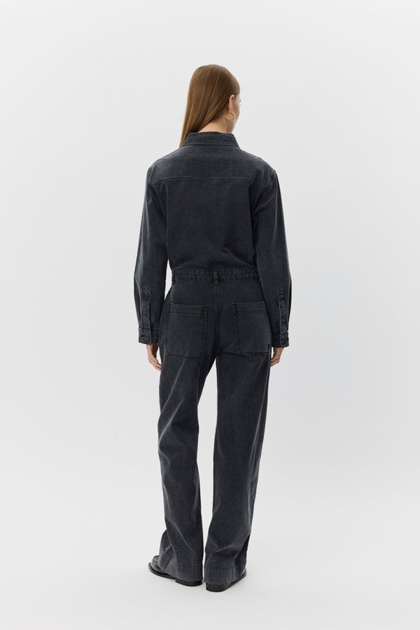 Joelle Denim Jumpsuit in Washed Black