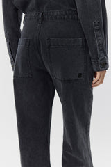 Joelle Denim Jumpsuit in Washed Black