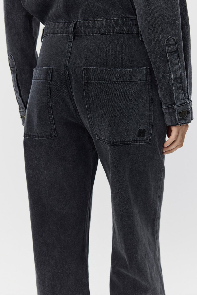 Joelle Denim Jumpsuit in Washed Black