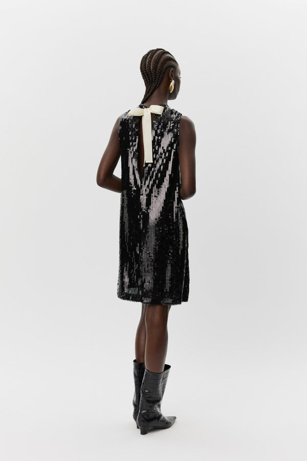 Sparkle Bow Dress in Black