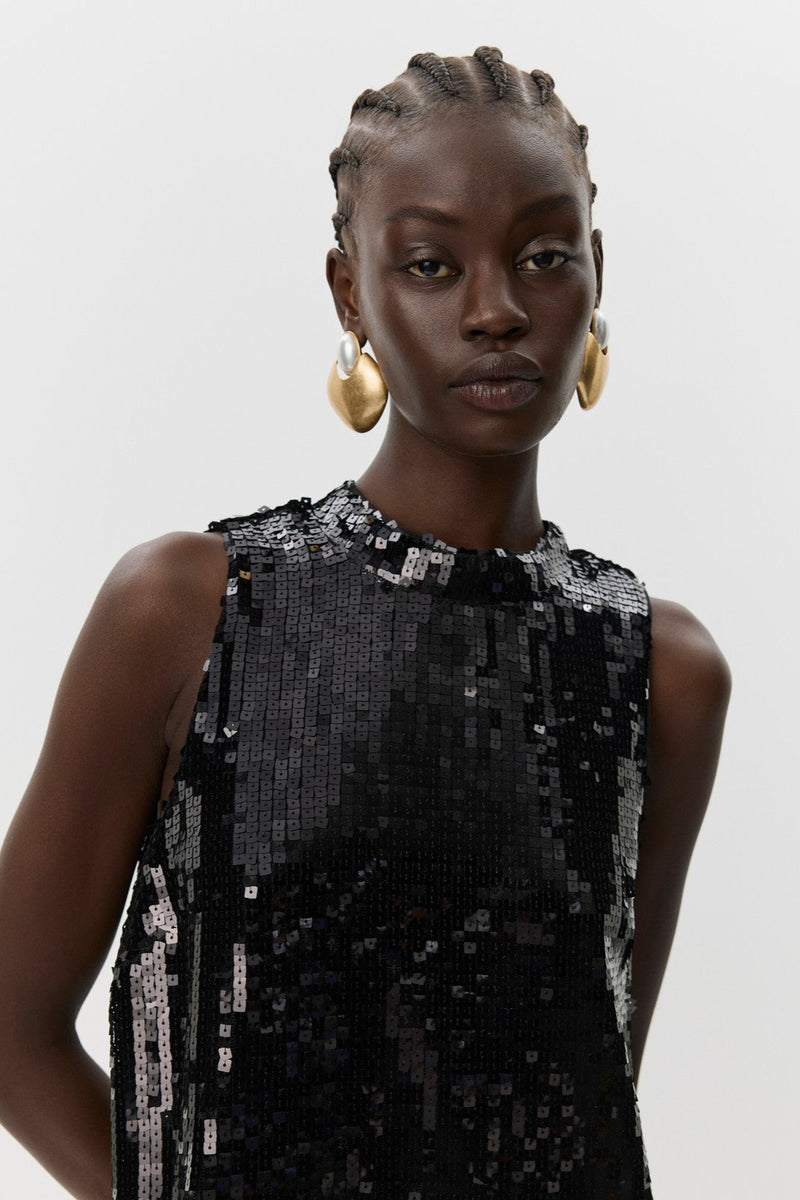 Sparkle Bow Dress in Black