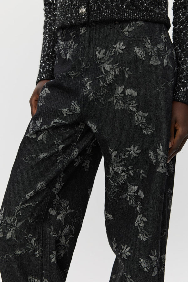 Floral Jeans in Black