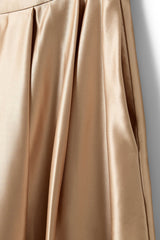 Satin Skirt in Light Beige
