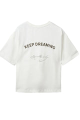 Keep Dreaming Slogan T-Shirt in White