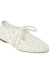 Ellie Ballerina Flats in Off White