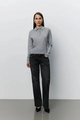 Grey Polo Knit