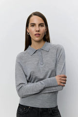 Grey Polo Knit