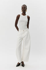 Barrel Shaped Jeans in Off White