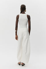 Barrel Shaped Jeans in Off White