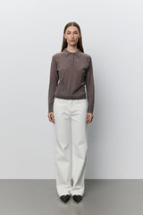 Brown Knit Polo