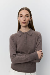 Brown Knit Polo
