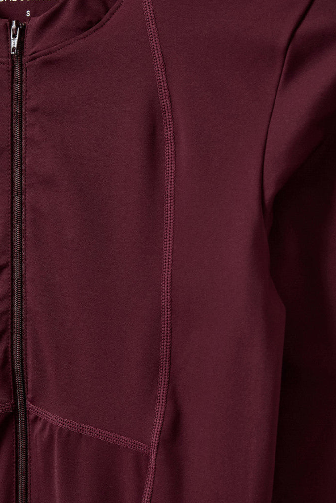 Jaya Zip Up Sports Jacket in Burgundy
