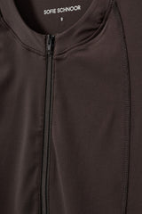 Jaya Zip Up Sports Jacket in Dark Brown