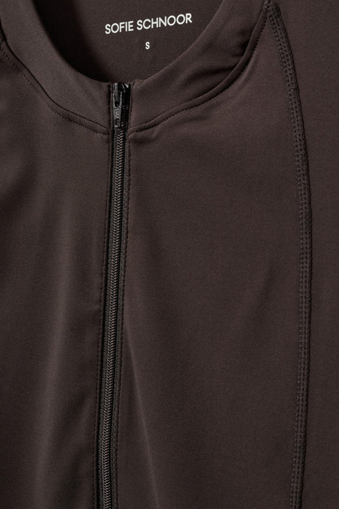 Jaya Zip Up Sports Jacket in Dark Brown