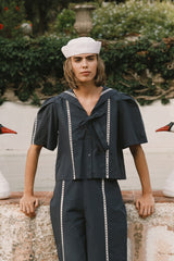 Wide Leg Pants in Navy