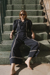 Wide Leg Pants in Navy