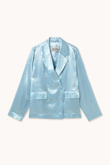 Satin Blazer in Light Blue