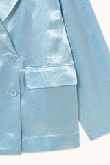 Satin Blazer in Light Blue
