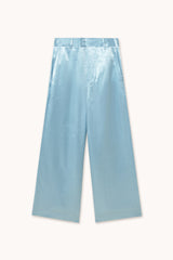 Satin Trouser in Light Blue