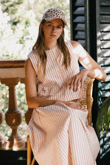 Striped Bow Vest in Orange