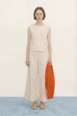 Striped Bow Vest in Orange