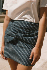 Striped Mini Skirt in Navy