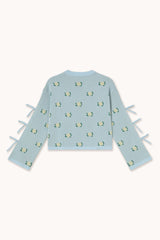 Flower Print Sweater in Blue