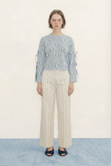 Flower Print Sweater in Blue