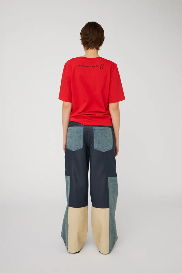 Printed T-Shirt in Flame Red