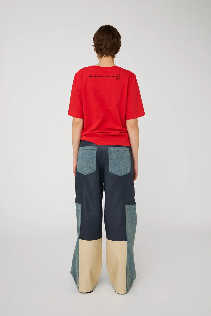Printed T-Shirt in Flame Red