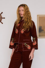Sadie Embroidered Jacket in Rust