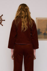 Sadie Embroidered Jacket in Rust