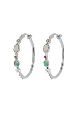 Big Storybook Hoop Earrings in Silver