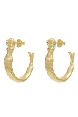 Big Mermaid Hoop Earrings in Gold
