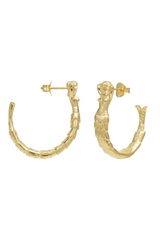 Big Mermaid Hoop Earrings in Gold