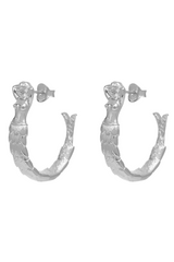 Big Mermaid Hoop Earrings in Silver
