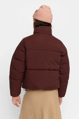 Short Puffer in Burgundy