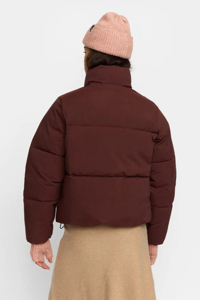Short Puffer in Burgundy