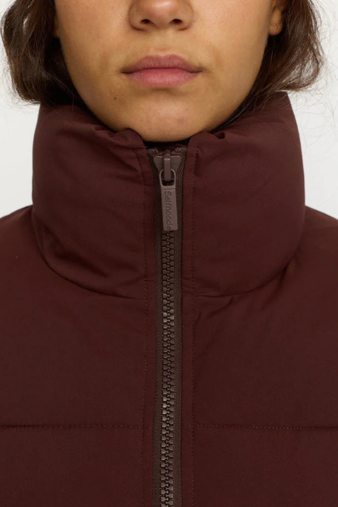 Short Puffer in Burgundy