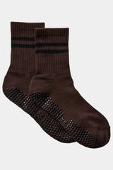 Pilates Grip Socks in Dark Brown