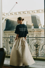 Satin Skirt in Light Beige