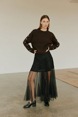 Maxi Tulle Skirt in Black