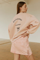 Casey Denim Lace Skirt in Light Rose