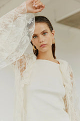 Anastasia Lace Robe in Off White