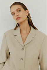 Short Blazer in Light Sand